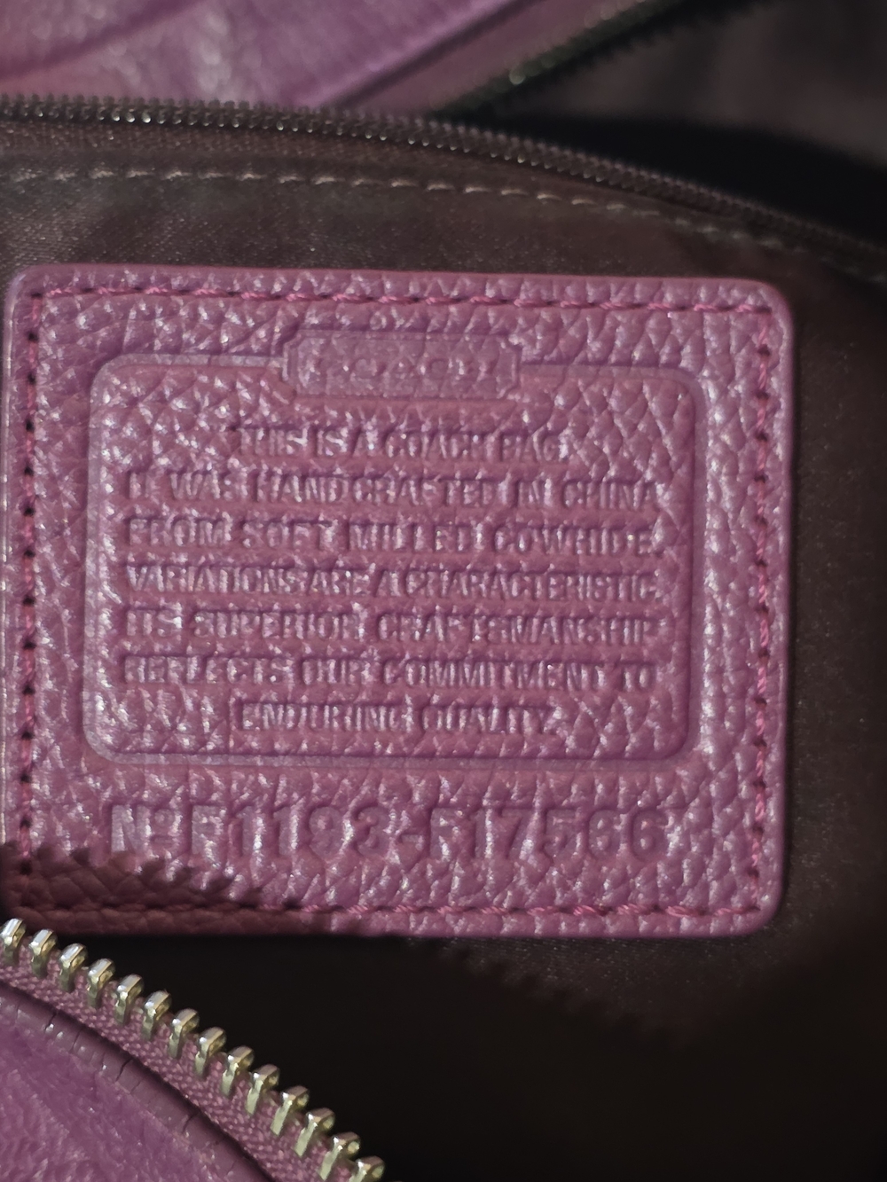 Coach Alexandra Convertible Hobo Purple Pebbled Leather & Black Sunglasses Case - Picture 7 of 11
